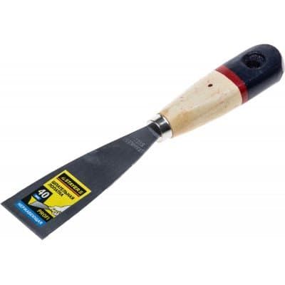 Шпательная лопатка STAYER "PROFI" c нержавеющим полотном, деревянная ручка, 40мм 10012-040