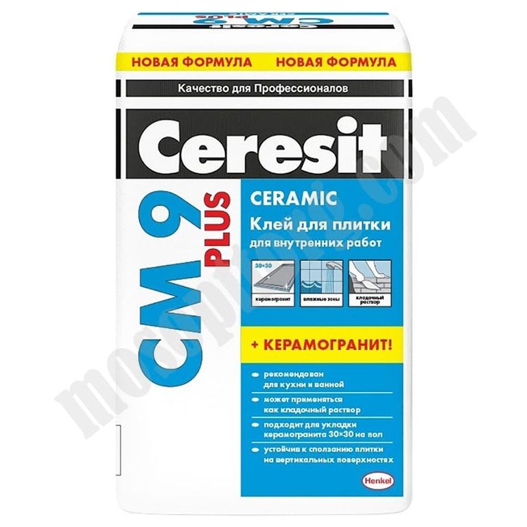 Клей для плитки для внутренних работ Ceresit СМ 9, 25кг С-000020384