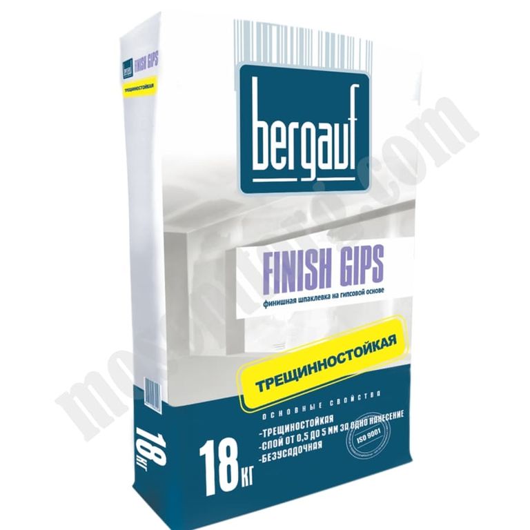 Шпаклевка гипсовая Bergauf Finish Gips, 18 кг С-000046105