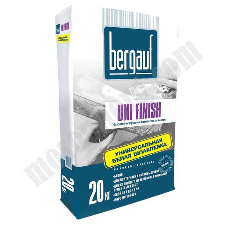 Шпаклевка цементная базовая Bergauf Uni Finish, 20 кг С-000100494