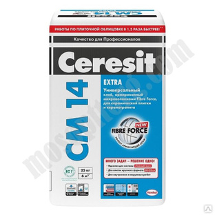 Клей Ceresit CМ 14 Extra для плитки, 25кг С-000092179 