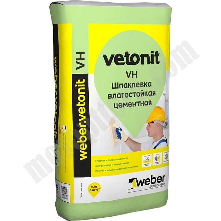 Шпатлёвка Weber.Vetonit VH (белая), 20 кг С-000102510