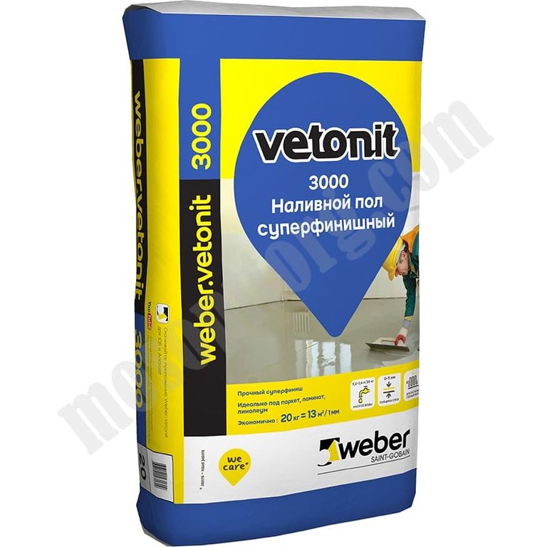 Наливной пол Weber.Vetonit 3000 (0-5мм), 20 кг С-000125034