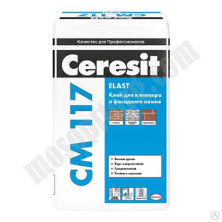 Клей для плитки эластичный Ceresit СМ 117, 25кг С-000091909 