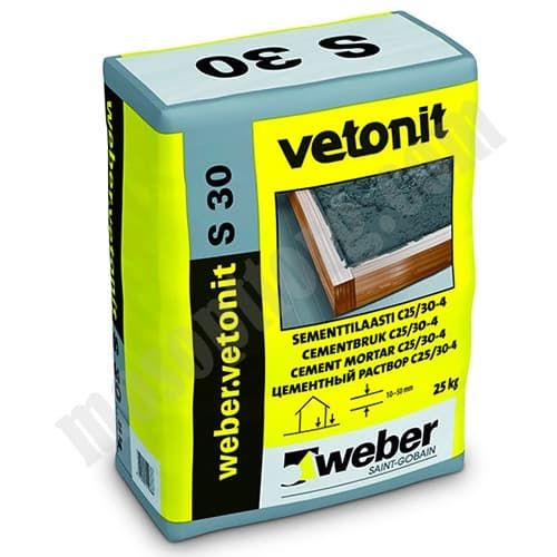Цементный раствор, пол Weber.Vetonit S30 P (10-50мм), 25кг С-000116826