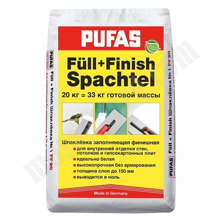 Шпатлевка "PUFAS Full+Finish Spachtel №1", 20 кг С-000168611 Pufas