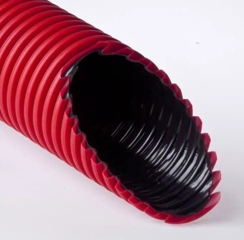 Труба двухслойная красная 200 мм (40 м) trub-dvasloya-3