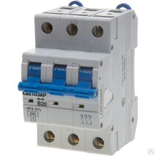 СВЕТОЗАР 16A, B, 400 в, 6 kA, 3-полюсной, автоматический выключатель SV-49053-16-B 