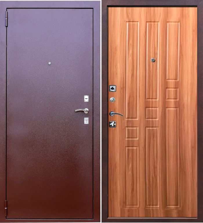 Дверь металлическая Гарда 8мм. Дуб рустикальный 2050*960 Левое открывание vrd-25944 Verda