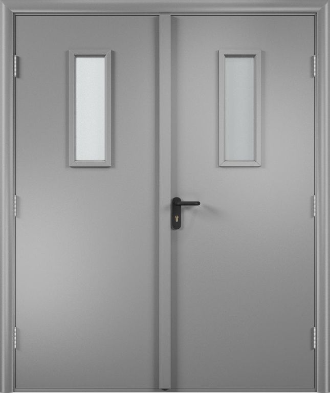 Дверь ДПО + ДПО ламинированная 60 мин. Серый vrd-10651 Verda