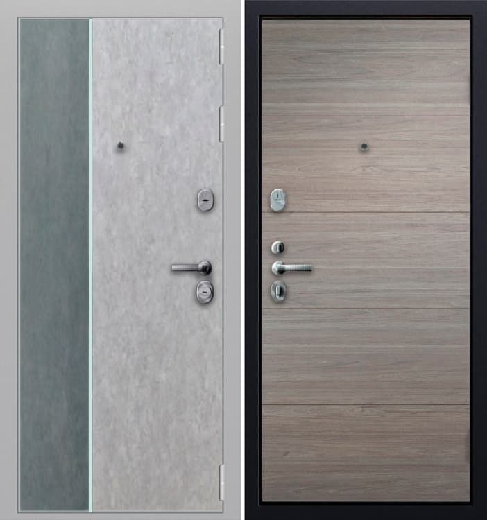 Дверь Экстер 01 с молдингом Серый бетон/графит 2050*960 vrd-30025 Verda