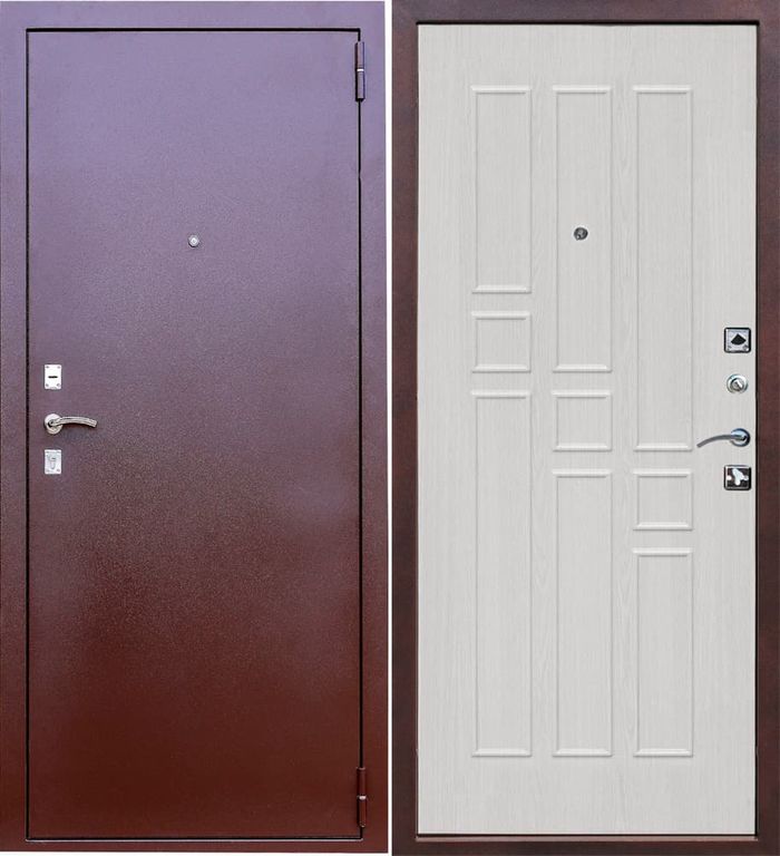 Дверь металлическая Гарда 8мм. Белый ясень 2050*960 Правое открывание vrd-25926 Verda