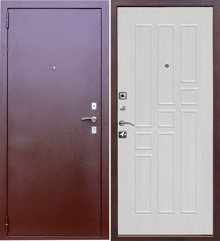 Дверь металлическая Гарда 8мм. Белый ясень 2050*960 Левое открывание vrd-25927 Verda