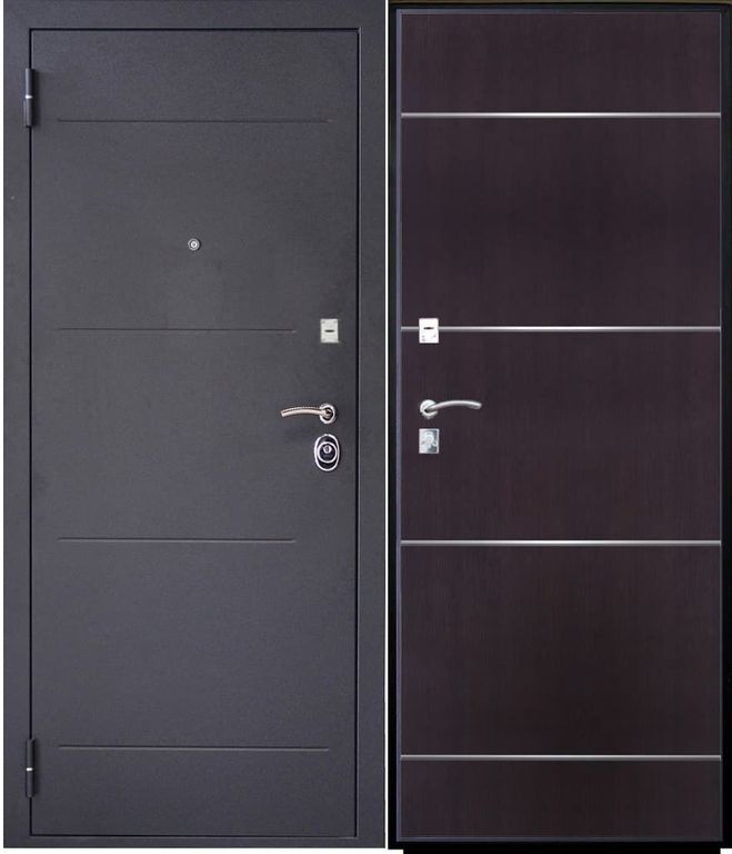 Дверь металлическая SD Prof-2 Молдинг Венге 2050*970 Левое открывание vrd-21096 Verda