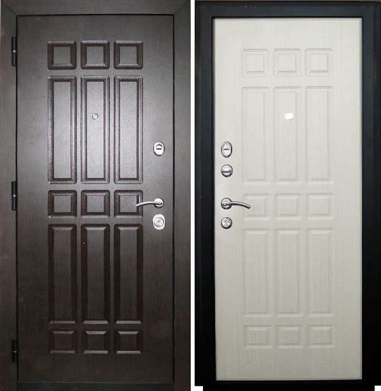 Дверь металлическая SD Prof-5 Сенатор Беленый дуб 2070*980 Левое открывание vrd-25701 Verda