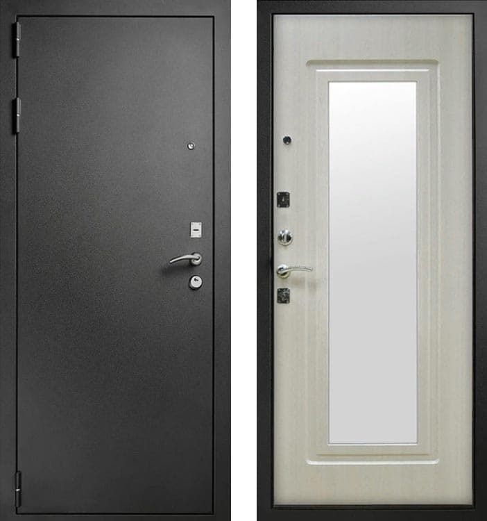 Дверь металлическая Царское зеркало муар Белый ясень 2050*960 Левое открывание vrd-30010 Verda
