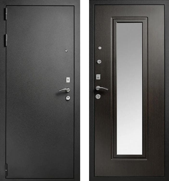 Дверь металлическая Царское зеркало муар Венге 2050*860 Левое открывание vrd-30005 Verda