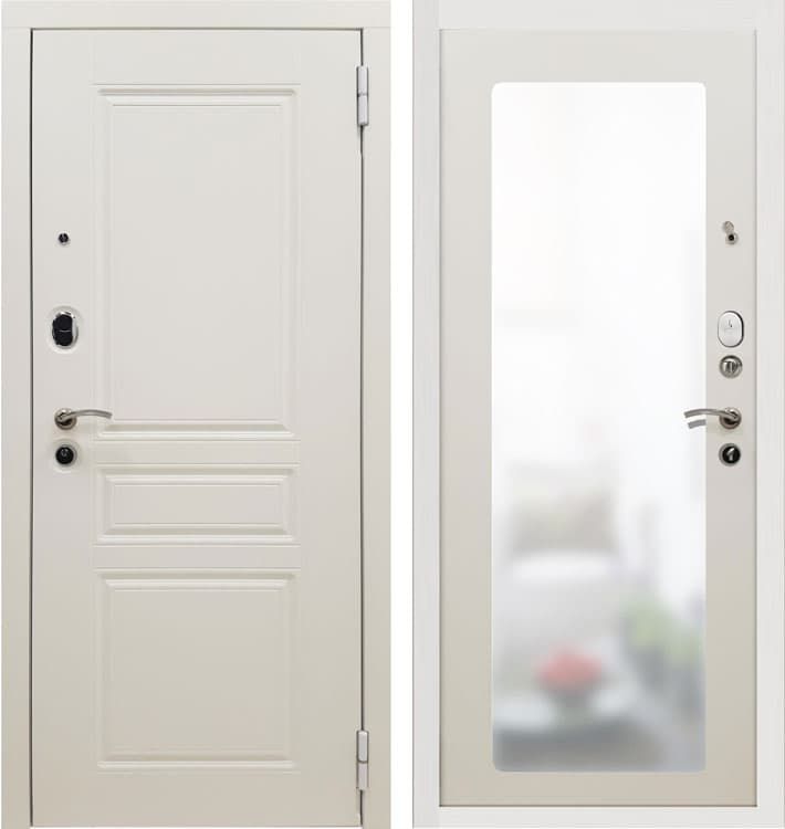 Дверь Дверь мет. SD Prof-10 Троя белая большое зеркало Белый 2070*980 Правое открывание vrd-33763 Verda