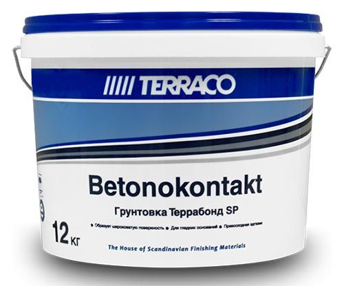 Адгезионная грунтовка Terraco бетоноконтакт Terrabond SP Крупнозернистый розовый, для слабо впитывающих оснований 12 кг