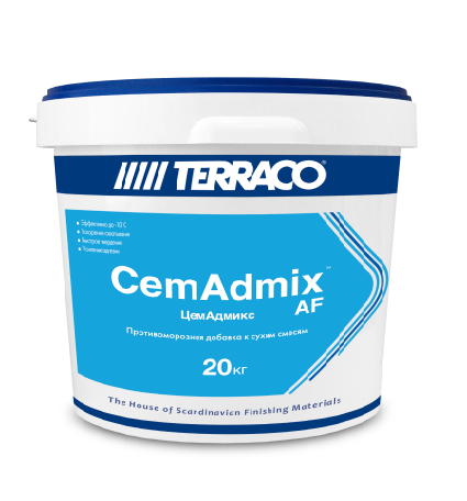 Антиморозная добавка Terraco Сemadmix для цементных составов 20 кг ведро