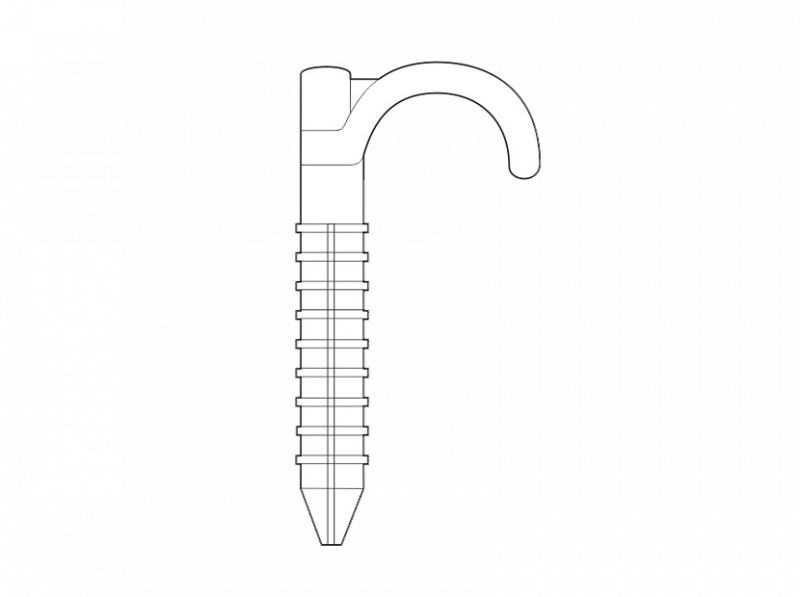 Дюбель-крюк одинарный d16-25мм (70мм) rklm-01360