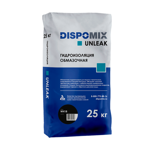 Unleak WH18, 25 кг, Гидроизоляция обмазочная жесткая Dispomix