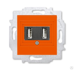USB зарядка двойная ABB Levit оранжевый 2309337 