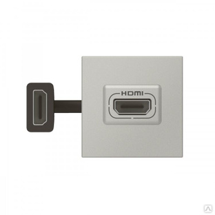 Розетка HDMI - Mosaic - 2 модуля - со шнуром - алюминий 7974531 Legrand 