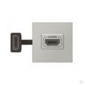Розетка HDMI - Mosaic - 2 модуля - со шнуром - алюминий 7974531