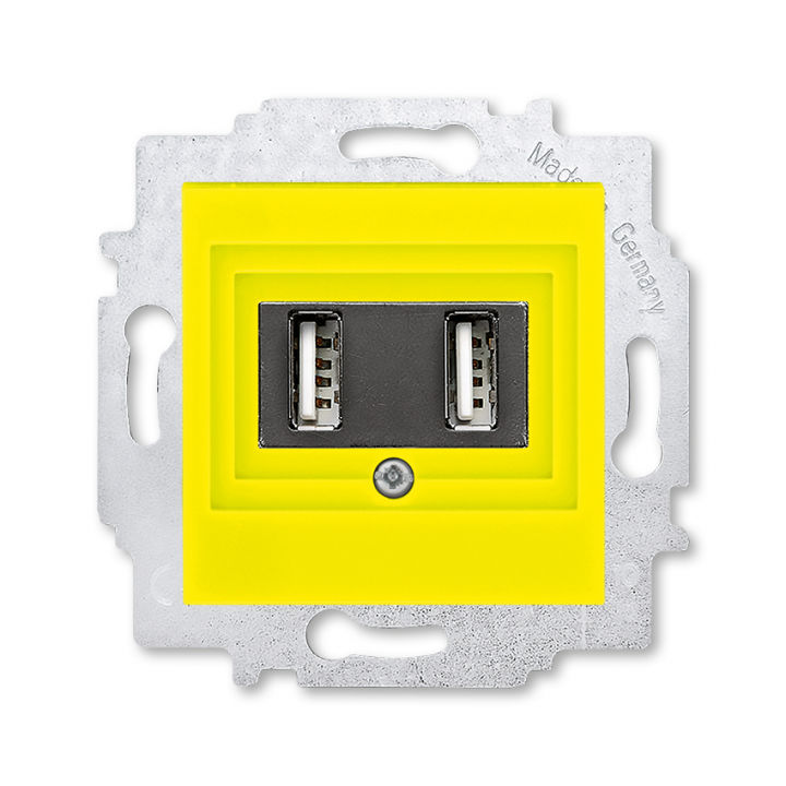 USB зарядка двойная ABB Levit жёлтый