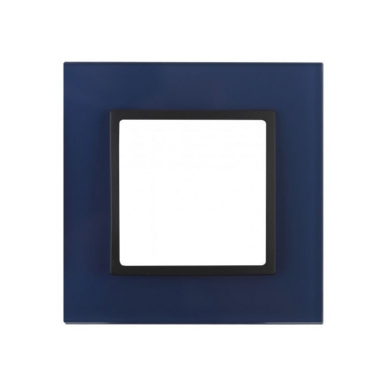 Рамка на 1 пост, стекло, Эра Elegance, синий+антр, 14-5101-29 ЭРА