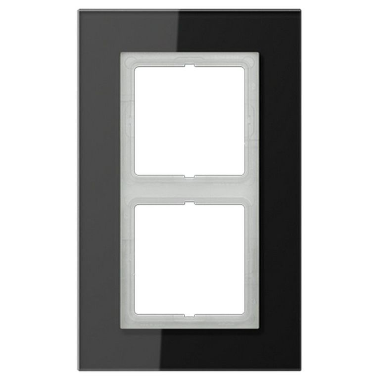 Рамка 2-я для горизонтальной/вертикальной установки Серия- LS plus Материал- стекло Цвет- черный JUNG