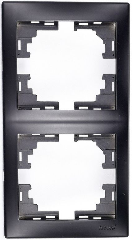 MIRA Рамка 2-ая вертикальная чёрный бархат без вставки (10шт/120шт) Lezard
