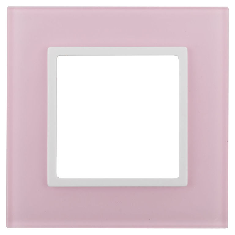 Рамка на 1 пост, стекло, Эра Elegance, розовый+бел, 14-5101-30 ЭРА