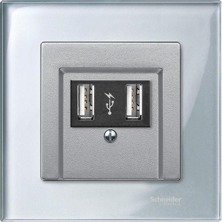 Рамка 1 пост стеклянная бриллиантовое серебро Schneider Electric