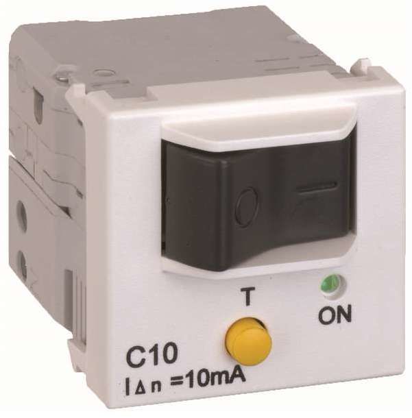 Connect Термомагнитный дифференциальный автомат 10A K45 45x45мм белый Simon