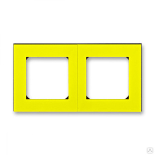 Рамка ABB Levit 2 поста жёлтый / дымчатый чёрный 