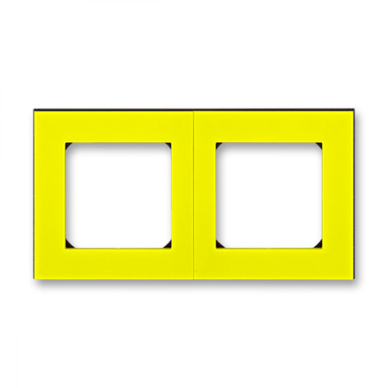 Рамка ABB Levit 2 поста жёлтый / дымчатый чёрный