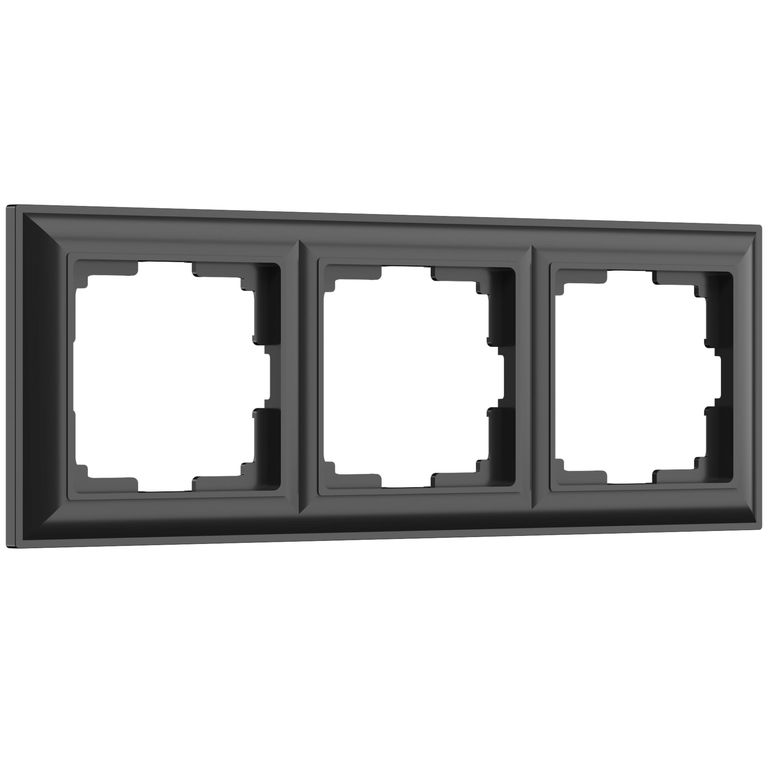MIRA Рамка 3-ая горизонтальная чёрный бархат без вставки (10шт/120шт) Lezard