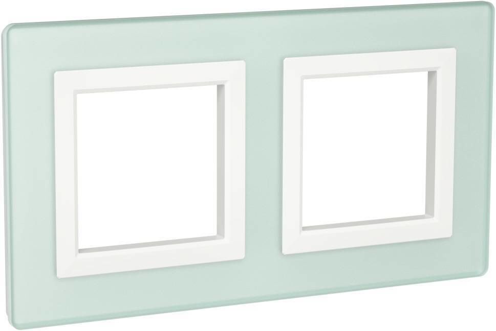 Рамка из натурального стекла, Avanti, светло-зеленая, 4 модуля DKC