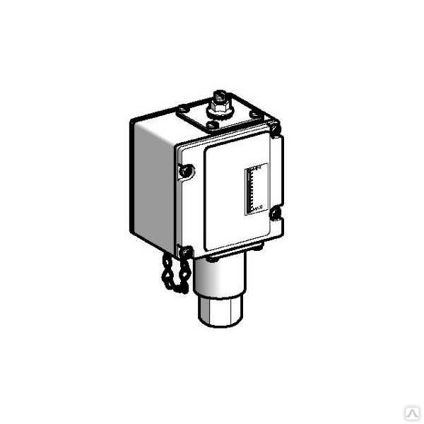 Cylindrical Schneider Electric Pressure Switch sensor.