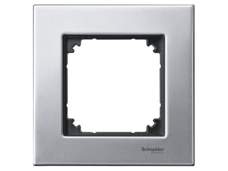 Рамка 1 пост металлическая плат.серебро Schneider Electric