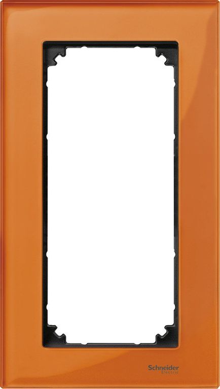 Рамка 2 поста стеклянная без перегородки оранжевый кальцит Schneider Electric