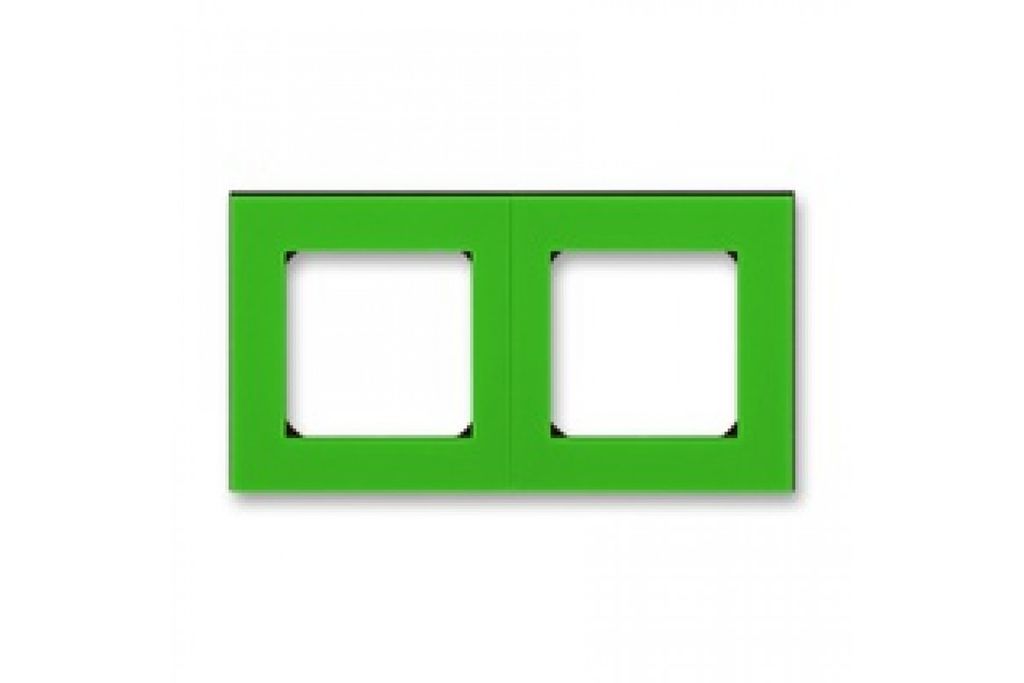 Рамка ABB Levit 2 поста зелёный / дымчатый чёрный