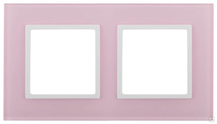 Рамка на 2 поста, стекло, Эра Elegance, розовый+бел, 14-5102-30 6802302 