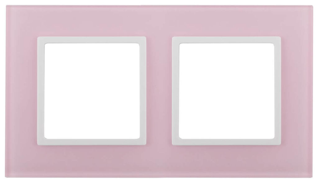 Рамка на 2 поста, стекло, Эра Elegance, розовый+бел, 14-5102-30 6802302