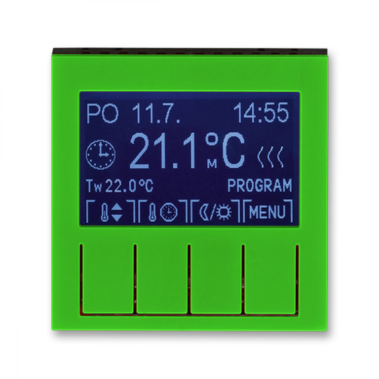 Терморегулятор ABB Levit универсальный программируемый зелёный / дымчатый чёрный 6872910
