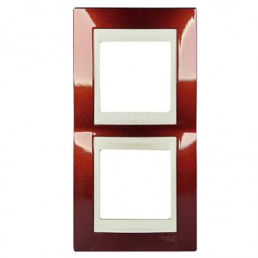 Рамка 2-я для горизонтальной/вертикальной установки Серия- ACreation Материал- стекло Цвет- красный 6929072