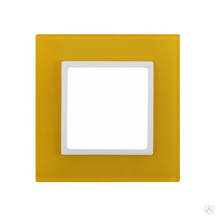 Рамка на 1 пост, стекло, Эра Elegance, жёлтый+бел, 14-5101-21 7621353 