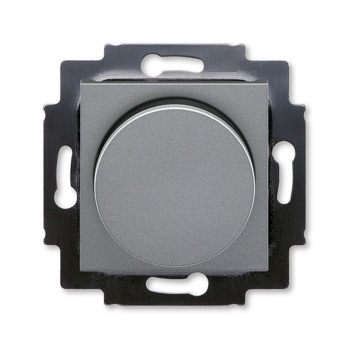 Светорегулятор ABB Levit поворотно-нажимной 60-600 Вт R сталь / дымчатый чёрный 9366671